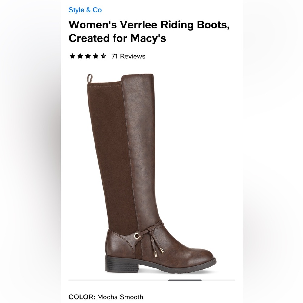 Style & Co. Verrlee Riding Boots Brown NWT! Size 9.5